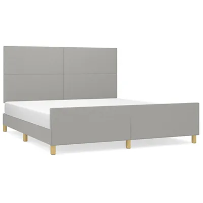 Image de vidaXL Cadre de lit sans matelas gris clair 180x200 cm Tissu