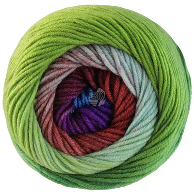 Produktbild von Lana Grossa - Cool Wool Big Color 4032 terrakotta braun violett blau türkis grün limette pastellgrün