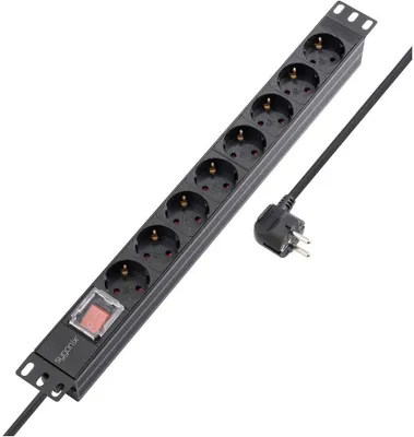 Produktbild von Sygonix SY-5799002 Steckdosenleiste 19 Zoll 8fach Schwarz Schutzkontakt 1 St.
