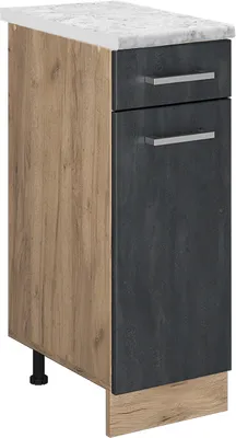 Produktbild von Küchenunterschrank Vicco R-Line Schwarz Beton 30 cm AP Marmor, Model 47547