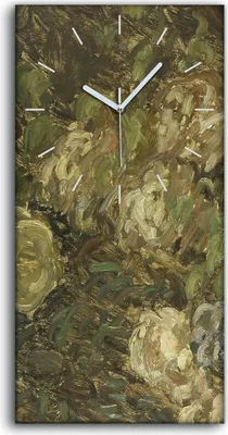 Produktbild von Küchenuhr Bürouhr Leinwand Uhr Geräuschlos 30x60 Gemälde Abstrakte Blumen Kunst - weiße Hände
