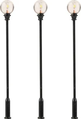 Produktbild von Faller 180113 - 1/87 / H0 LED-Parklaterne, Kugel-Aufsatzleuchte, warmweiß,3Stück