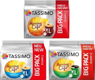 Produktbild von TASSIMO Kapseln T-Discs Morning Café XL Big Packs Mix-Paket Filter Mild&Smooth