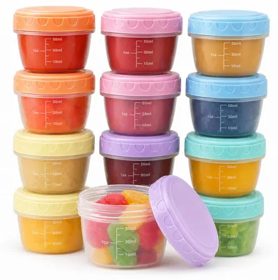 12 Gefrierdosen 77 ml, Kunststoff, BPA-frei, stapelbar