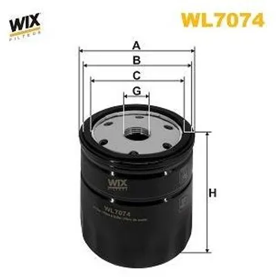Produktbild von Ölfilter WIX FILTERS WL7074 Anschraubfilter für FORD Fiesta Mk5 Schrägheck (JH1, JD1, JH3, JD3) FOCUS (DAW, DBW) FOCUS Kombi (DNW) KA (RB) FIESTA III