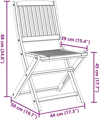 Zdjęcie produktu dla vidaXL Krzesła ogrodowe 4 szt. Składane 57x49x90 cm lite drewno akacjowe
