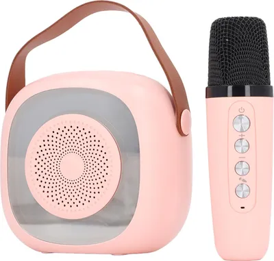 Obrázek produktu pro Mini karaoke, dlouhá výdrž baterie, pro děti i dospělé, bezdrátový přenosný reproduktor Bluetooth s mikrofonem pro domácí rodinné oslavy
