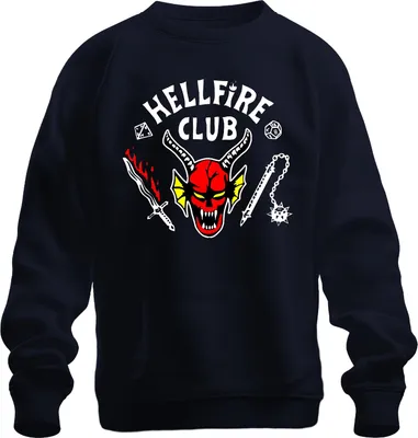 Produktbild von HELLFIRE CLUB Dämon Schädel Hörner D20 Flammenschwert Rollenspiel Uni Sweatshirt Pullover, Navy, S