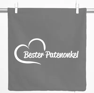 Produktbild von Huuraa Kissenbezug Bester Patenonkel Herz 40x40cm Steel Grey Baumwolle Dekokissenbezug Geschenkidee