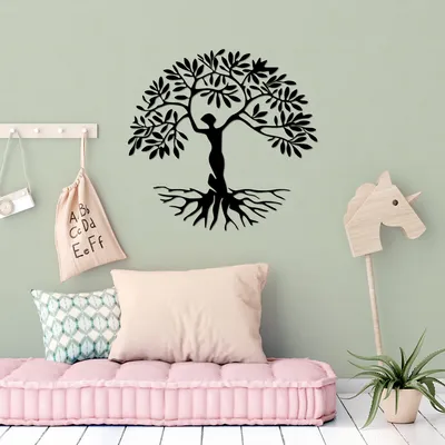 Immagine prodotto di Wallity, Donna- SKL2423, Nero, Altre decorazioni per la casa, 69 x 66 cm, 100% metallo (Spessore: 1