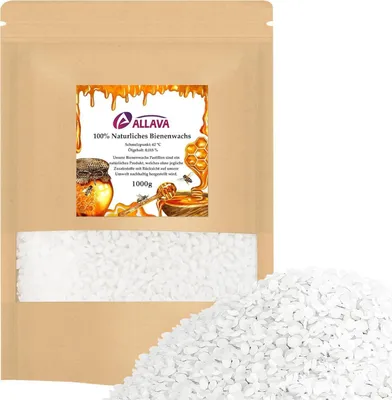 Produktbild von ALLAVA 1000g Kerzenwachs Bienenwachs Paraffinwachs Kosmetik DIY