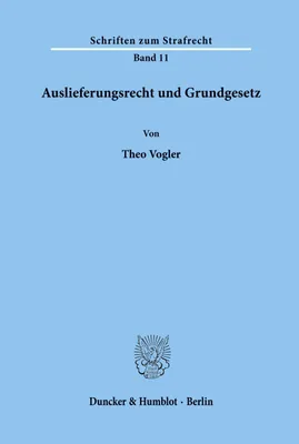 Produktbild von Auslieferungsrecht und Grundgesetz.