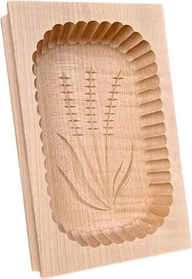Produktbild von Famanu Butterform Handgefertigt aus Buchenholz - 21 x 13 x 4 cm - Natürlich