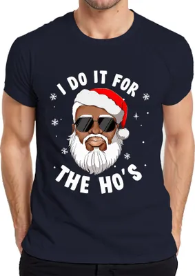 Produktbild von I Do It For The Ho's Santa Weihnachtsmann Geschenk lustig Herren T-Shirt, Navy, L