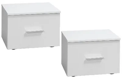 Produktbild von Masseno Nachttisch ELDRI Nachtschrank Beistelltisch für Schlafzimmer 46,5 x 35 x 41 cm Weiß