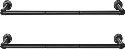 Produktbild von Songmics Kleiderstange, Wand-montiert, Stahl, Schwarz, 50 kg, Stahl, Schwarz