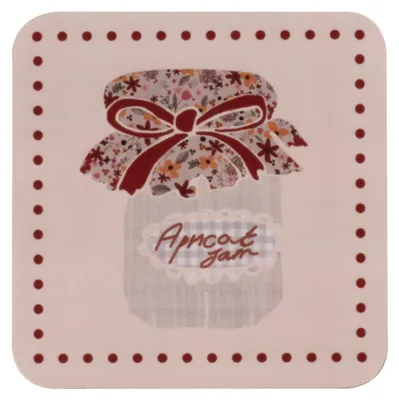 4er-Set Hartfaserplatten Untersetzer, Natur, 10x10 cm