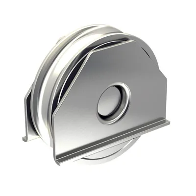 Produktbild von Stahl-Laufrolle mit Tragbügel Ø100mm (Ø98mm) für Schiebetore, mit 16mm Rundrille, für Tore bis 400 kg
