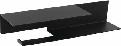 Produktbild von Sapho Toilettenpapierhalter mit Ablage 35cm, schwarz matt