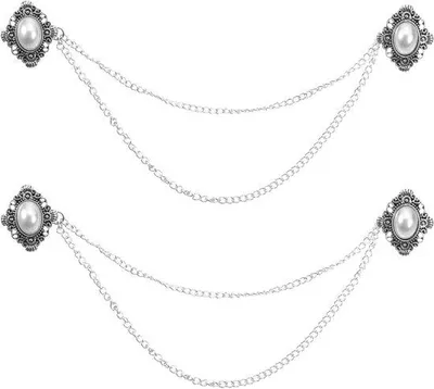 Produktbild von Vintage-gebreide Sjaalklemmen für Frauen - Zweisatz-Set - Zilver.