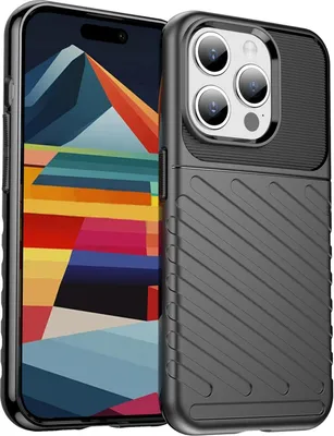 Produktbild von Conie Schutzhülle für iPhone 15 Pro Tasche Silikon Case Muster Cover Bumper TPU Hülle in Schwarz