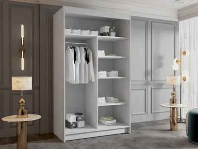 Obrázok produktu pre Úzka šatníková skriňa 100 cm so zrkadlom SINTON - čierna