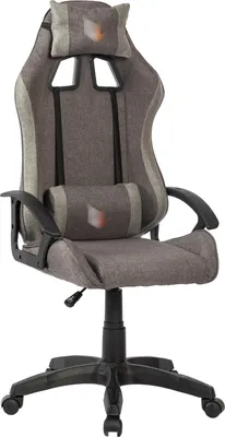 Produktbild von Gaming-Stuhl Roya Grau Stoffbezug, Kippfunktion, Kopf- & Lordosenstütze, bis 120 kg, höhenverstellbar 114-124 cm