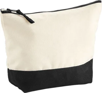 Produktbild von Westford Mill - Kosmetikbeutel, Canvas BC5686 (L) (Natürlich/Schwarz)