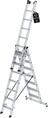 Produktbild von Stufen-Mehrzweckleiter 3-teilig mit nivello®-Traverse 3x7 Stufen