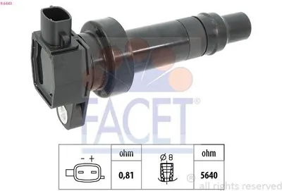 Produktbild von FACET 9.6443 Zündspule für HYUNDAI i20 (PB, PBT) für KIA CEE'D (JD)