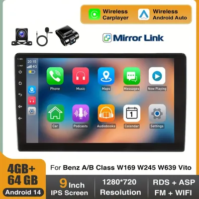 Image de Autoradio multimédia – Système de navigation – Écran tactile IPS de 9 pouces – Carplay – Android Auto – Avec caméra
