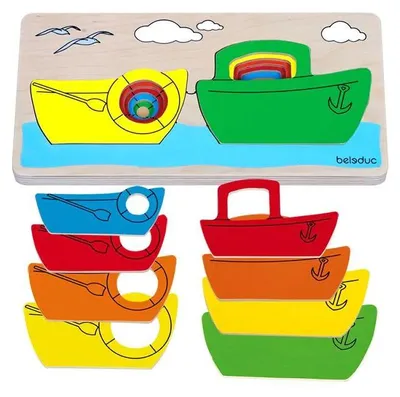 Produktbild von Beleduc Holz Schichtenpuzzle Schiff Lernspielzeug