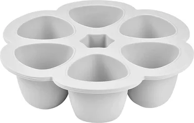 Image de Beaba Multiportions en silicone 6 x 90 ml gris clair ; 912806