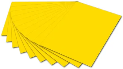 Produktbild von folia 6114 - Fotokarton Bananengelb, 50 x 70 cm, 300 g/qm, 10 Bogen - zum Basteln und kreativen Gestalten von Karten, Fensterbildern und für Scrapbooking