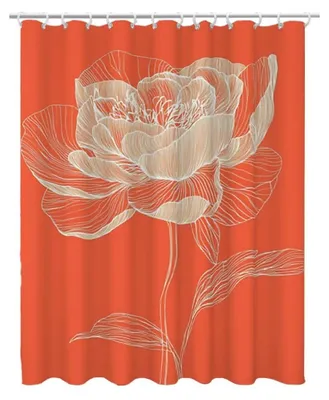 Obrázok produktu pre Záves do sprchy, oranžová farba - vodoodolný polyester, 120 x 200 cm