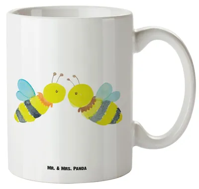 Produktbild von Mr. & Mrs. Panda weisse tasse Biene Liebe - Weiß - Geschenk, Kaffeepott, Teebecher, Große, Teetasse, Pott
