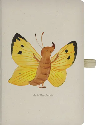 Produktbild von Mr. & Mrs. Panda Journal Schmetterling Zitronenfalter - Transparent - Geschenk, Notizbuch A5, Lustige Sprüche, Außergewöhnlich, Kladde, Fakten, Reisetagebuch, Tagebuch