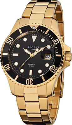 Immagine prodotto di Orologio da uomo Regent acciaio F-370 quarzo bracciale oro D2URF370