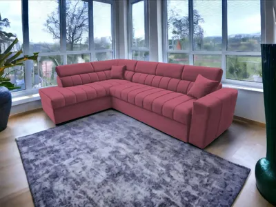 Obrázek produktu pro FurMeb24 ECKSOFA KENNO MAXI 300 x 210 cm LILA - levý bok - s lůžkem a funkcí spánku