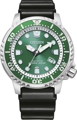 Produktbild von Citizen Uhr BN0158-18X Taucher Eco Drive Herrenuhr Grün Gummiband Taucheruhr Solar