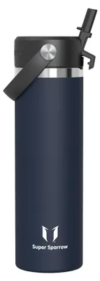 Immagine prodotto di Borraccia in acciaio inossidabile Sparrow, capacità 750 ml, thermos con coperchio e cannuccia