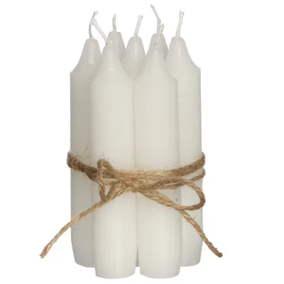 Produktbild von 7-tlg. Set Kerzen H 11 cm Stabkerzen Leuchterkerzen für Glasvasen - Weiß