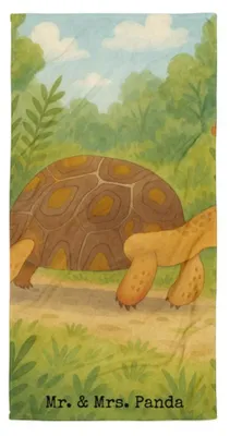 Produktbild von Mr. & Mrs. Panda Strandtuch Schildkröte Marschieren Design - Weiß - Geschenk, Abenteuer, Meer, Neustart, Schildkröten, Großes Badehandtuch, Motivation, Handtuch