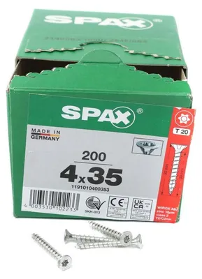 Immagine prodotto di Vite SPAX R 88091 testa svasata/T-STAR 4 x 35/30-T20 acciaio WIROX