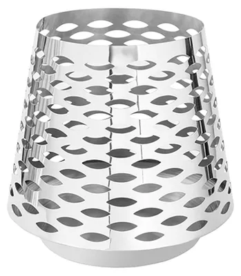 Produktbild von FINK Windlicht LUMA - großer Kerzenhalter aus Edelstahl, silber, H 30 cm, Ø 32 cm - für innen und außen, Gartendeko