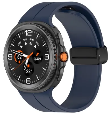 Immagine prodotto di Per Samsung Galaxy Watch 8 / 8 Classic Cinturino in silicone con chiusura magnetica pieghevole Blu scuro