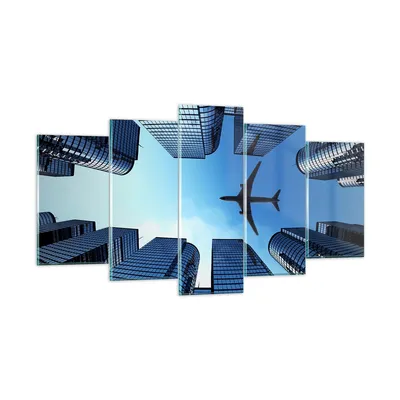Produktbild von Bilder auf glas - Himmel Stadt Agglomeration Wolkenkratzer - 160x85cm - Glasbilder - Wandbilder - Kunstdruck - Wanddekoration aus Glas - Glas Bilder - Wandbild auf Glas - GEA160x85-2556