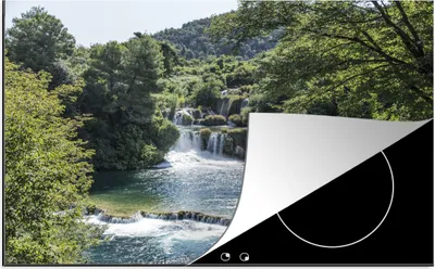 Produktbild von KitchenYeah© Herdabdeckplatte Wasserfälle im Krka-Nationalpark in Kroatien , 81x52cm, Küche Deko, Glaskeramikkochfeld Herdabdeckung, Abdeckplatte fùr Kochfeld