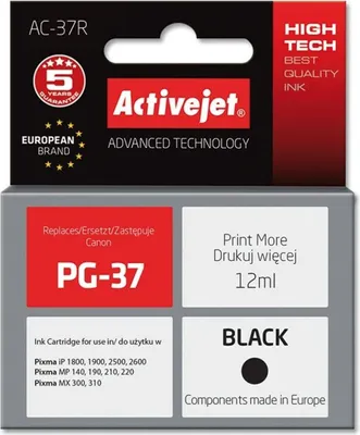 Image de Cartouche d'encre Activejet AC-37R (remplace Canon PG-37 ; Premium ; 12 ml ; noire)