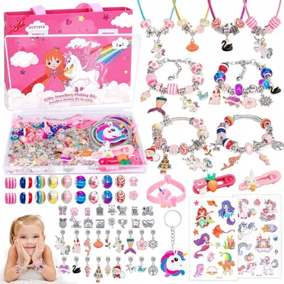 Produktbild von Mädchen Schmuck-Bastelset DIY – 60+ Teile Kreativset